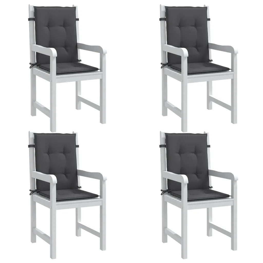 Cuscini Sedia Schiena Bassa 4 pz Antracite MÃ©lange 100x50x4 cm