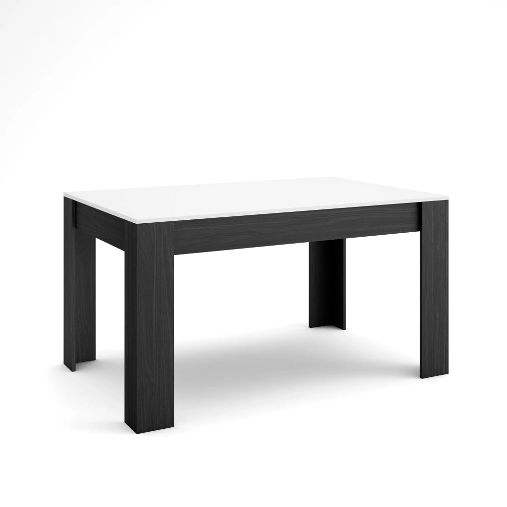 Tavolo da Pranzo, 140x90x76cm, Per 6 persone, Tavolo Cucina, Bianco e nero RF3651