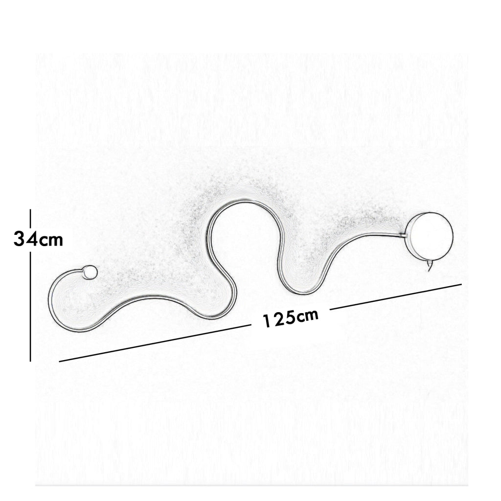 Applique moderno LED 28W CCT 3 STEP da 3000K a 6500K bianco lampada curva snake luce parete muro soggiorno camera letto 230V