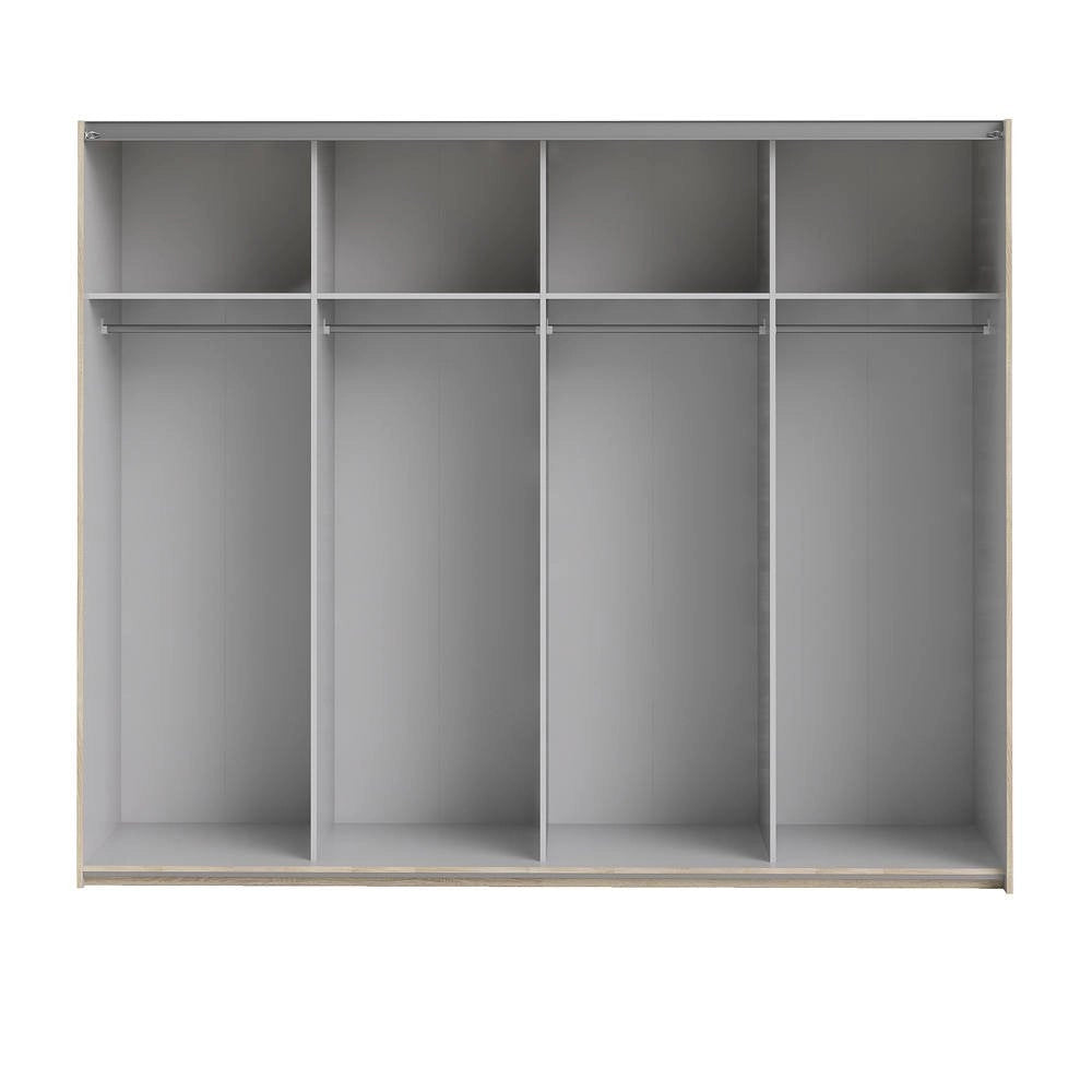 Armadio Camera da Letto Alienor, Guardaroba Grande 4 Ripiani, 59x200h cm Marrone Quercia