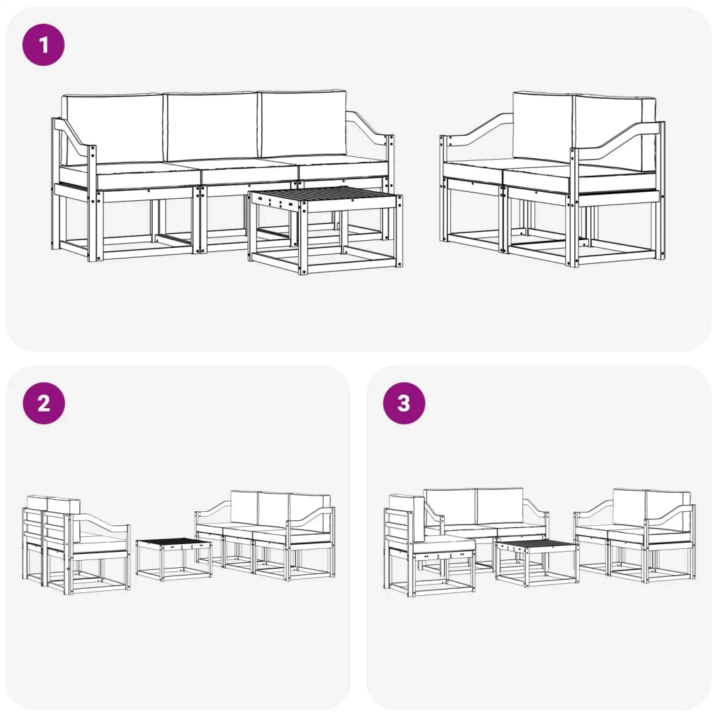 Set di divani da esterno 6 pz 3387259