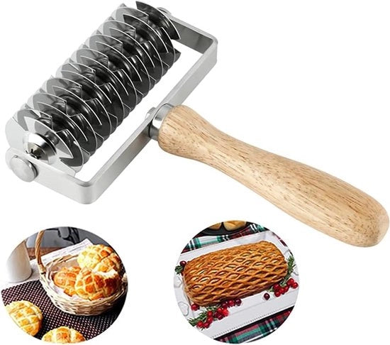 Rollatore in acciaio inossidabile, rottolo per pizza, strumento da cucina, utensile da forno