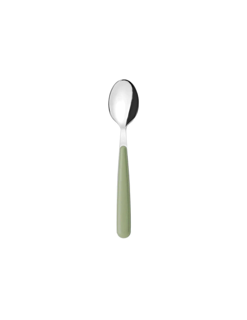 Cucchiaino da tavola in acciaio inox verde alga
