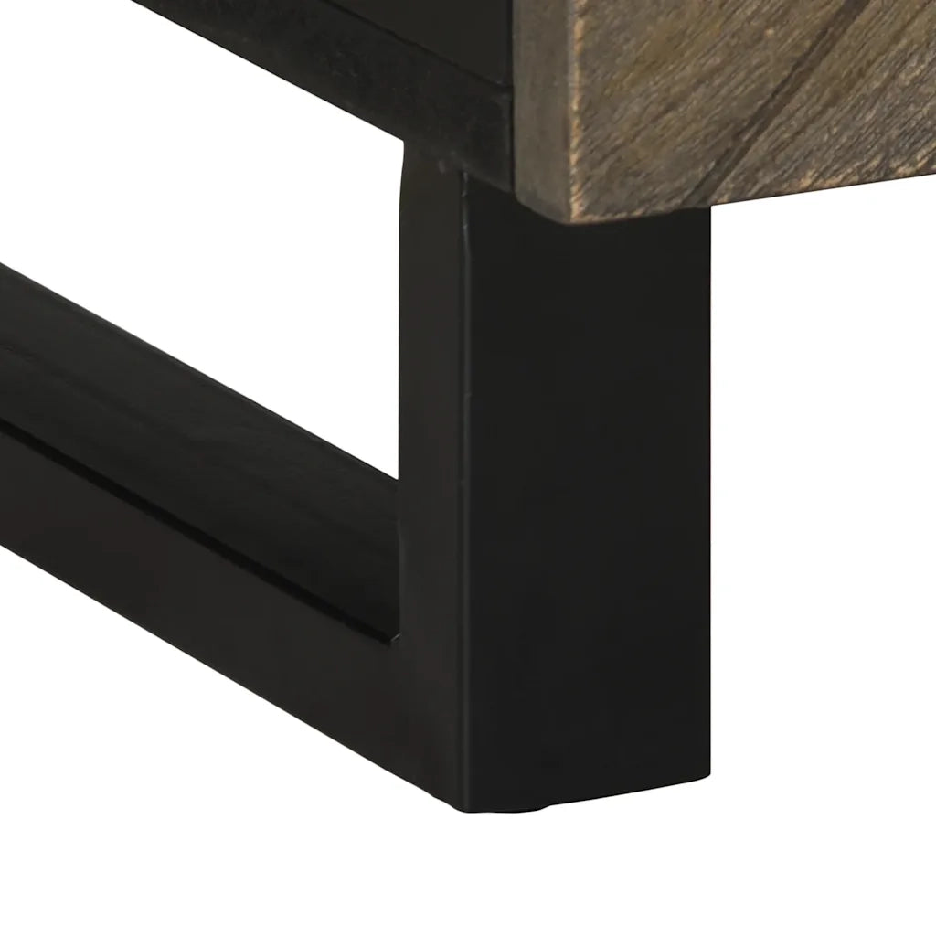 vidaXL Tavolino da Salotto Nero 100x54x40cm in Legno Massello di Mango