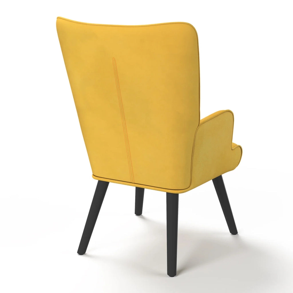 IDMarket - Poltrona scandinava ANIA in velluto giallo