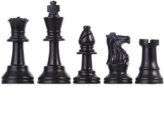 Set di Scacchi in Plastica - 32 Pezzi Standard - Pezzi di Scacchi di Ricambio per Tornei - Dimensioni Medie/Grandi - Cuscino a Spillo Sotto - Superficie Liscia