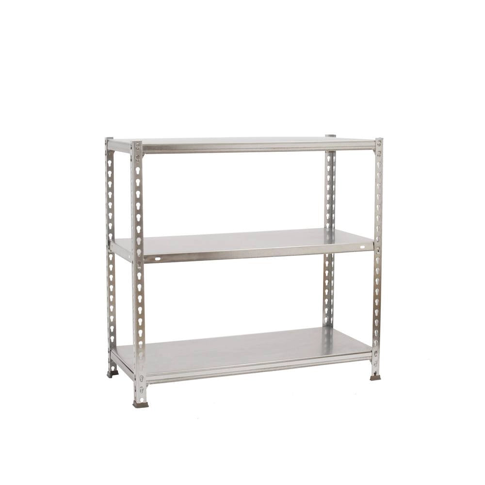Scaffale in metallo Simon Rack senza viti colore galvanizzato 3 ripiani 900x1000x400 mm Made in Spain