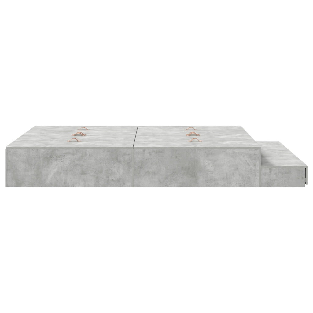 Struttura letto contenitore Grigio cemento 140x190 cm