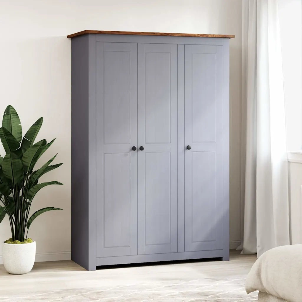Armadio a 3 Ante Grigio 118x50x171,5cm in Pino Panama Range CFW5795995