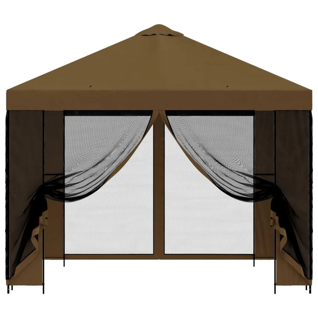 Gazebo da giardino con pareti laterali 3 x 3 m Tortora