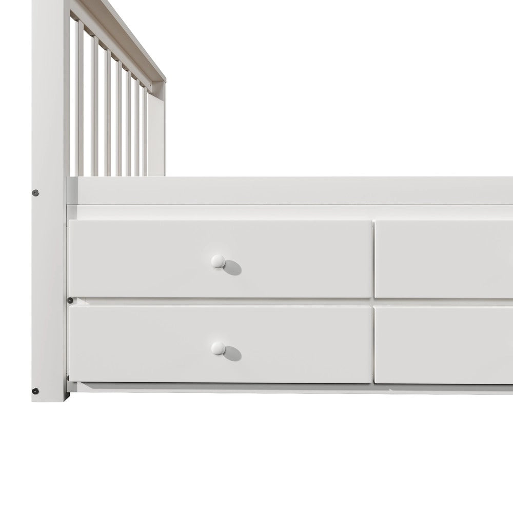 Letto Singolo con Cassetti in Legno Massello ¨C MINIMAL ¨C Bianco 90x200