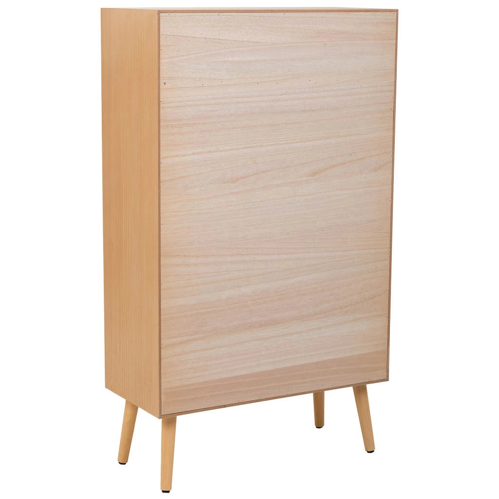 Scarpiera in legno con 2 ante e 2 cassetti marrone 70x32x120h cm
