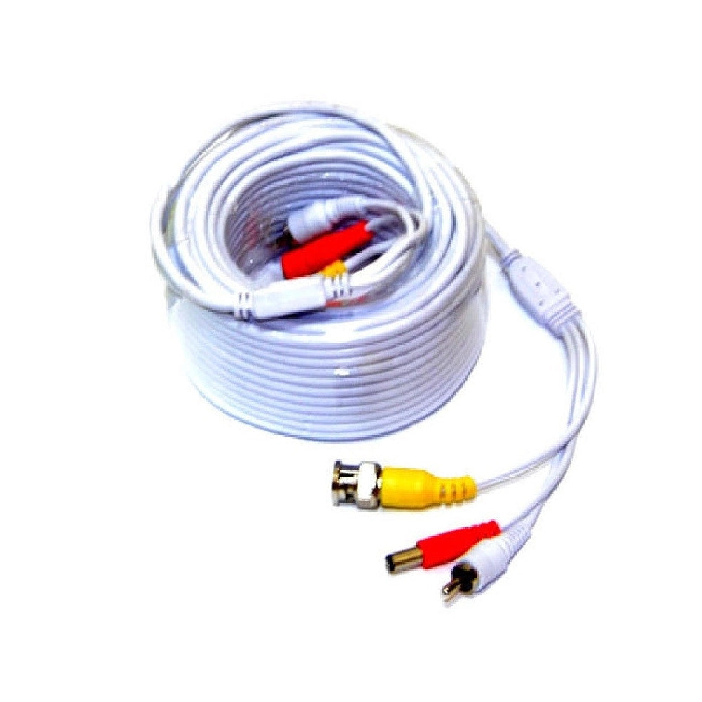 Trade Shop - Cavo Prolunga Audio Video Rca Bnc Da 50mt Per Dvr Telecamere Con Alimentazione -