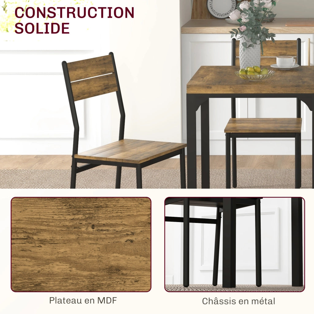 Set tavolo da pranzo con 2 sedie encastrabili ¨C Xylo ¨C legno rustico cucina sala