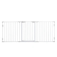 Cancelletto per Cani con Chiusura Automatica e Sistema di Blocco, in Metallo e Plastica, 180x74.5 cm, Bianco