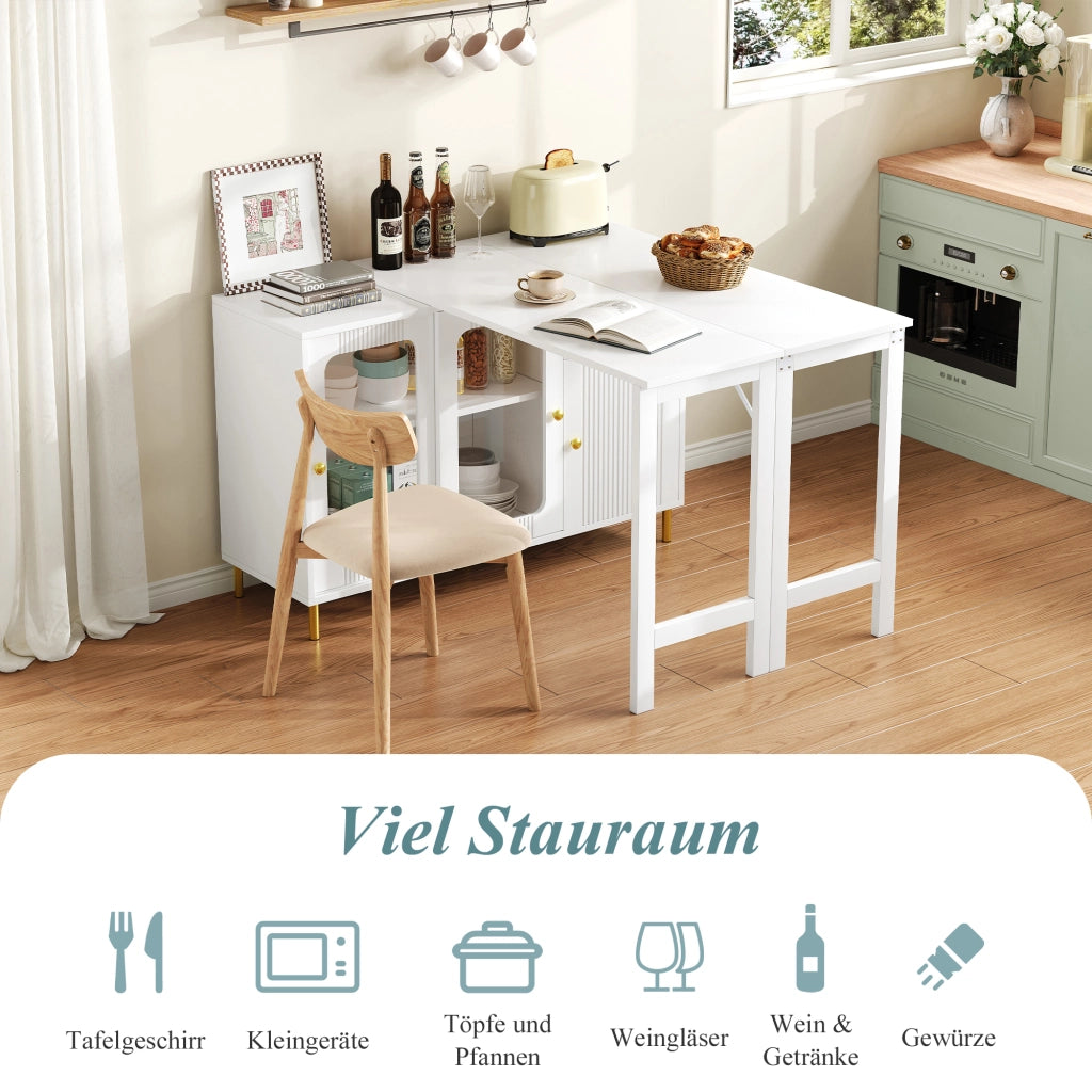 MADIA Allungabile 116x40 cm Bianco MDF con piano apribile