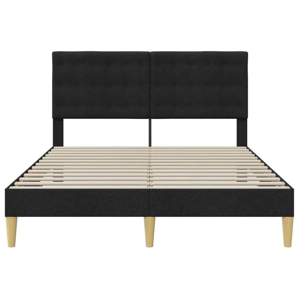 Struttura del letto con testiera Nero 140 x 200 cm Tessuto 42027799