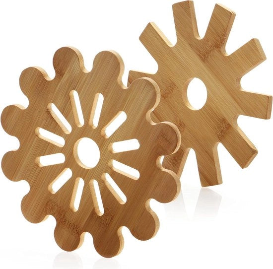 Sostegni in Bambù - Protezione Duratura e Naturale - 2 pezzi - Bambù - Fiore + Stella