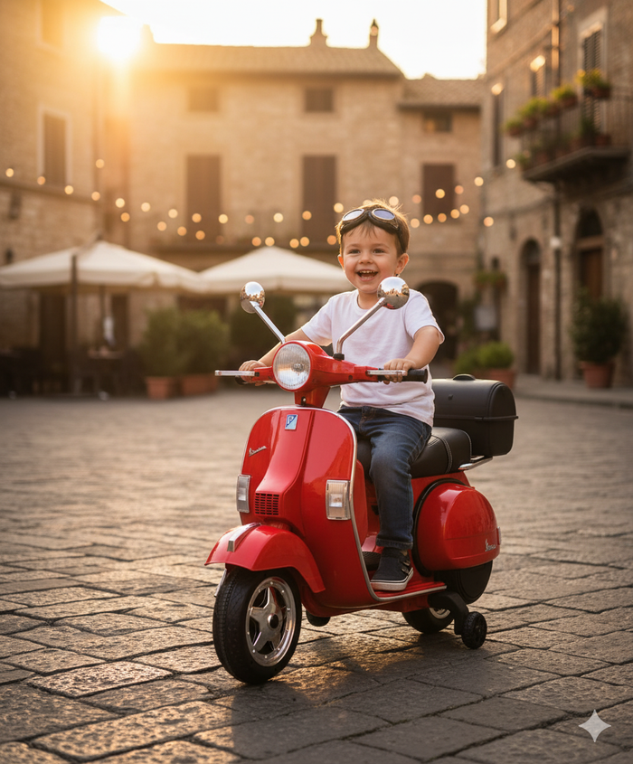 Piaggio Vespa PX150 Full Elettrica 12V per Bambini Rossa