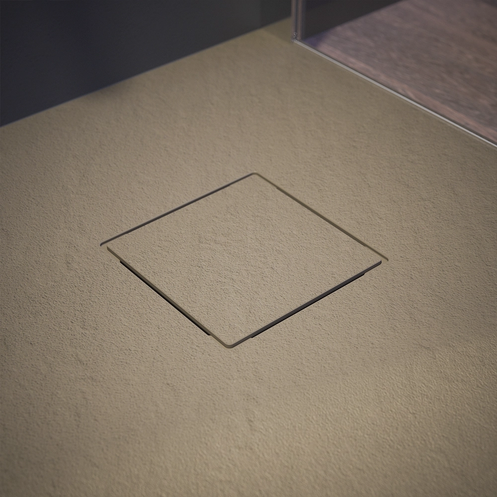Piatto doccia 80x80 cm semicircolare colore marrone effetto pietra | Samos