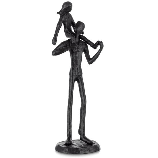 Figurina in Ferro di Papà e Figlia - Figurina di Papà e Figlia Simbolo di Amore Scultura Decorazione per il Giorno del Papà, il Matrimonio, Natale Regali di Ricordo Figura per il Nuovo Papà, il Suocero, il Figlio, il Marito