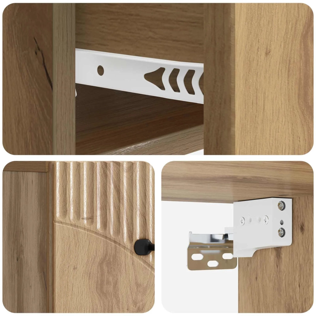 Mobiletto da notte a muro Rovere Artigianale 34,5 x 33 x 20 cm 898953