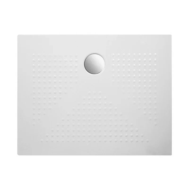 Piatto doccia rettangolare 70x120 H3 cm in ceramica bianco opaco con antiscivolo  Ruy