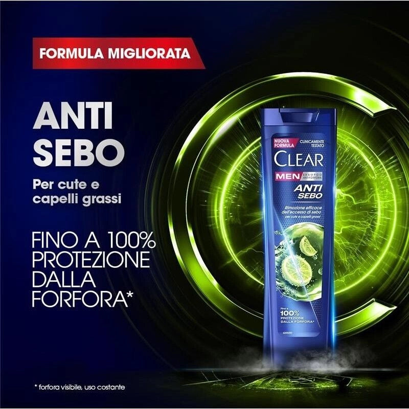 CLEAR SHAMPOO CAPELLI GRASSI CON NIACINAMIDE ED ESTRATTI DI LIMONE225ML NEW ANTI SEBO OKY
