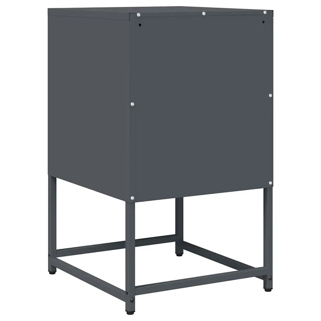 Comodino | Armadio da Notte | Mobiletto da notte Antracite 36x39x60,5 cm in Acciaio Laminato a Freddo