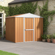 Box lamiera giardino casetta attrezzi in Acciaio Zincato 276x260cm x h2.12m - 110KG - 7,2mq - LEGNO