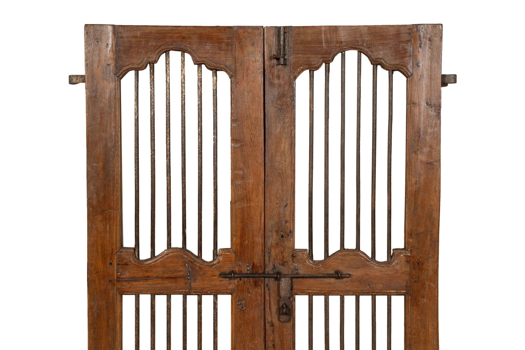 Biscottini Porta portone in legno massello e ferro da interno o da esterno vecchia e antica medievale scorrevole