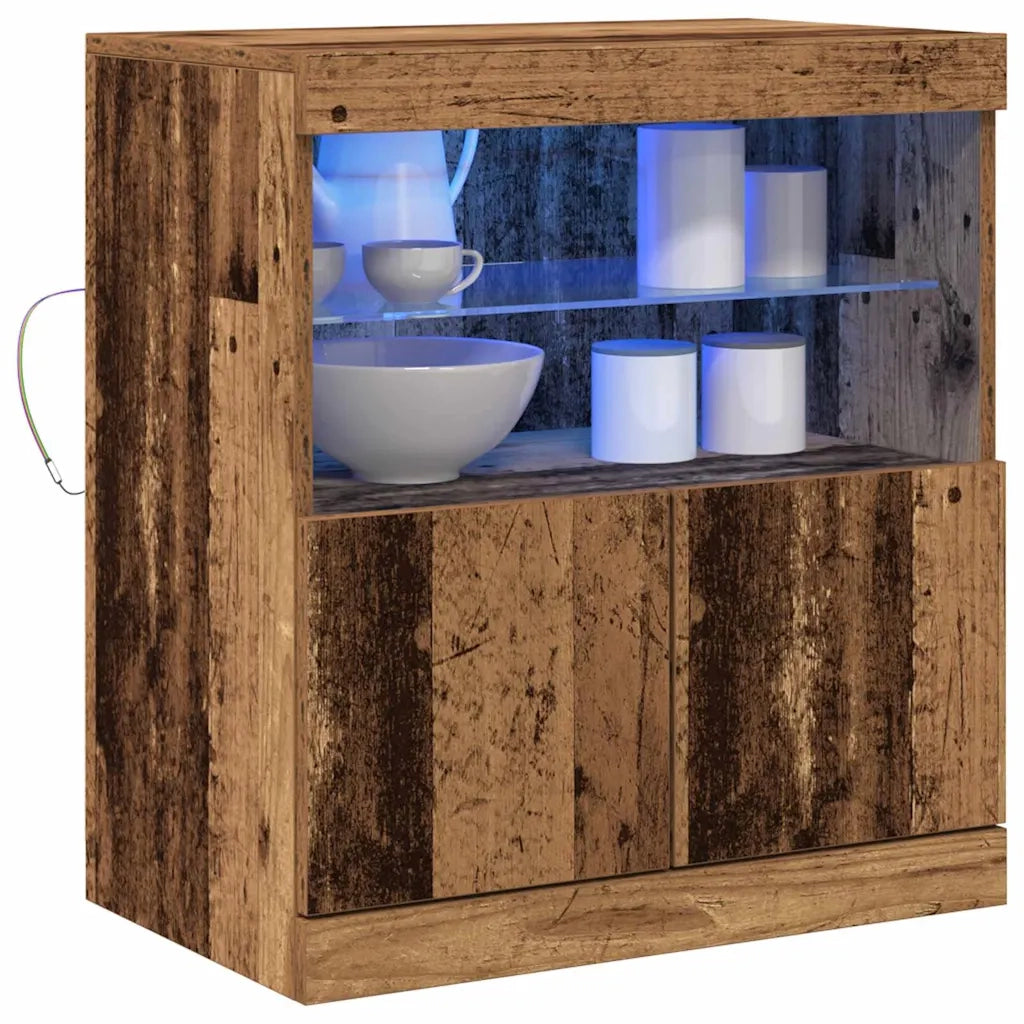 Credenza | Madia LED Marrone 60,5 x 37 x 67 cm Legno multistrato