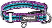Collare per Cani Grande con Strisce Riflettenti Multicolore Blu Ceruleo Viola Celeste