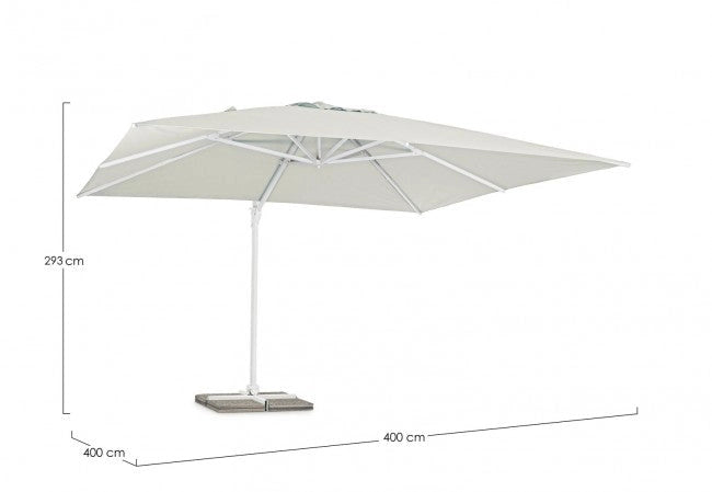 Ombrellone da Giardino Decentrato 4x4x2,93h m Eden Bianco