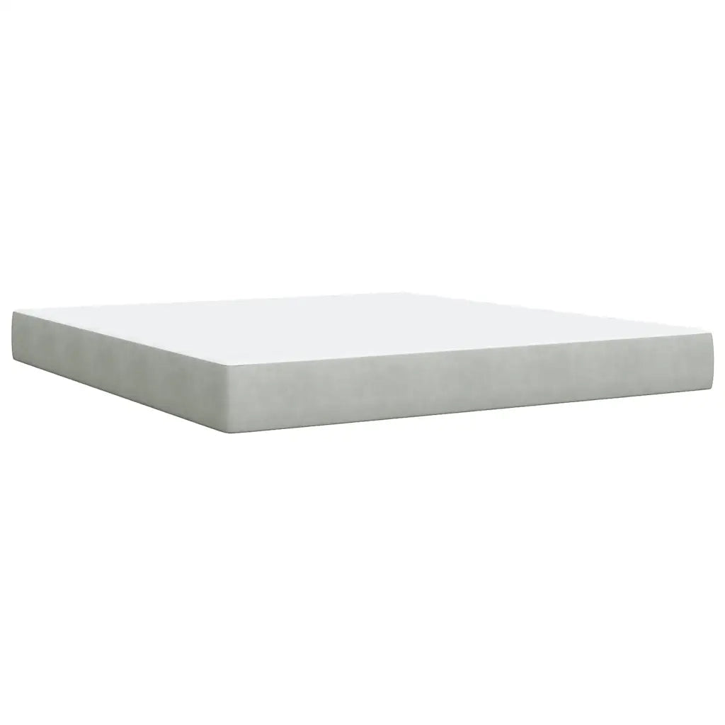 Giroletto a Molle con Materasso Grigio Chiaro 180x200cm Velluto 3292400