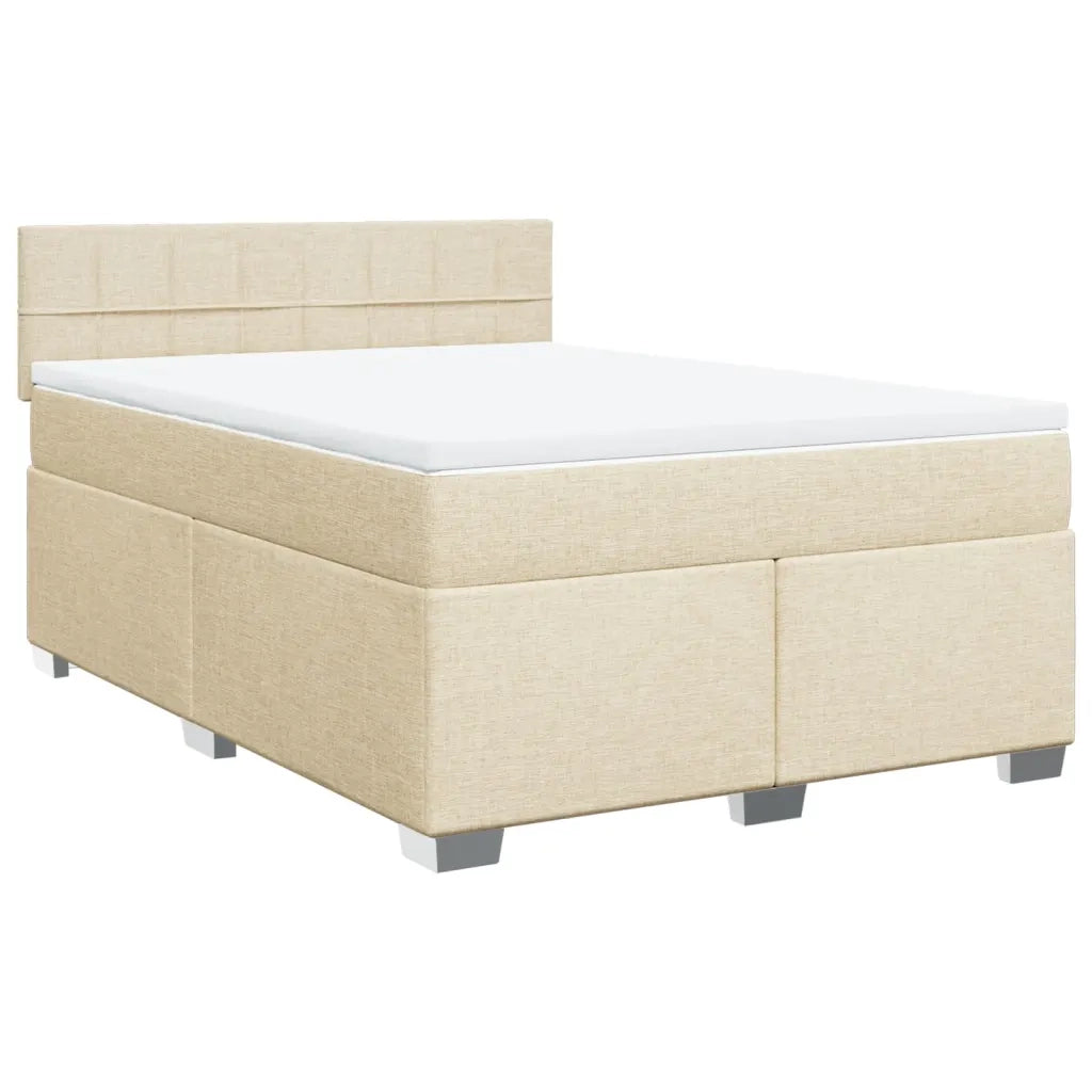 Giroletto a Molle con Materasso Crema 160x200 cm in Tessuto 3285944