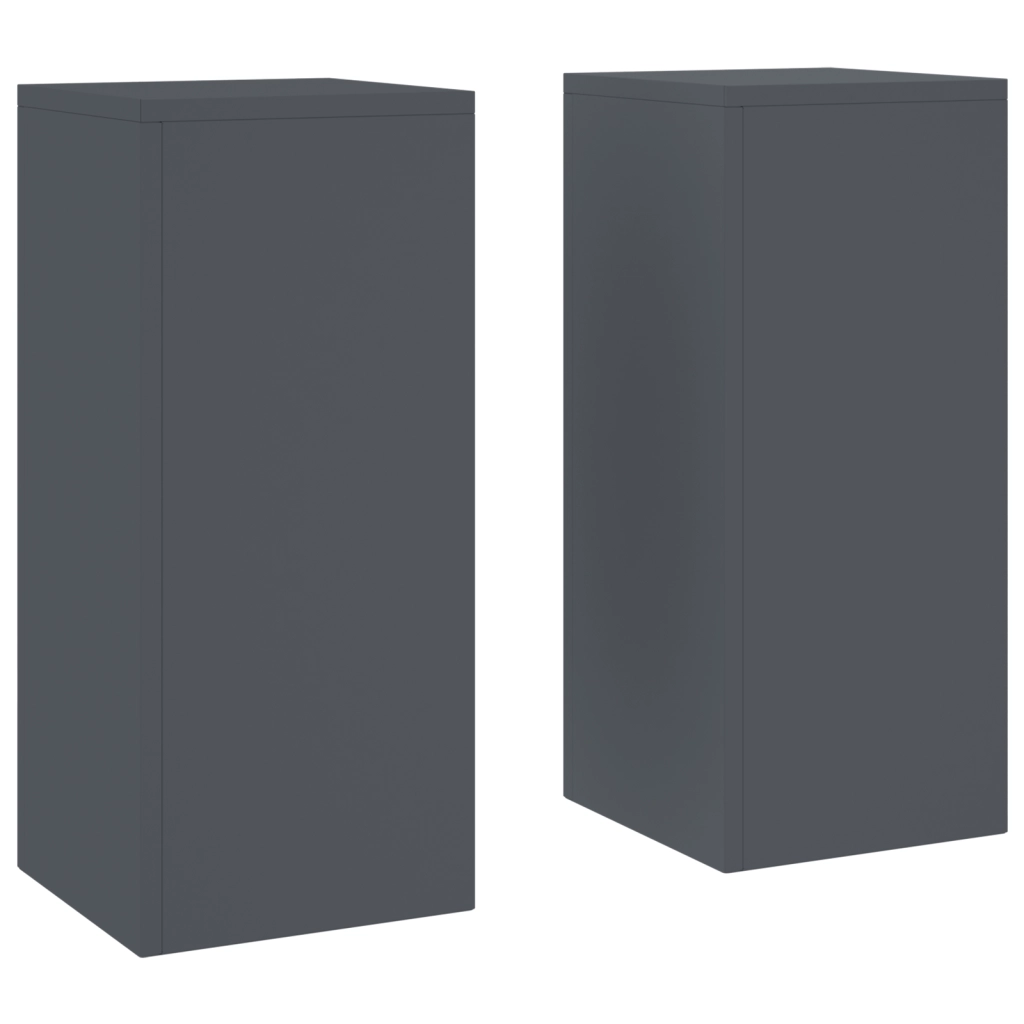 Supporti per Piante da Esterno Pillar 2 pcs Antracite 24x24x55 cm Acciaio