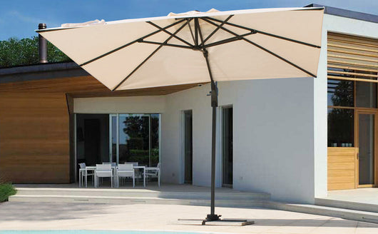 Ombrellone da Giardino Decentrato 2x3m in Alluminio Telo in Poliestere Panna