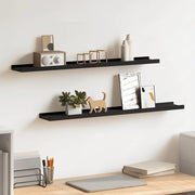 Mensole Loggia per Foto 2 pz Nere 80x9x3 cm in MDF 323933
