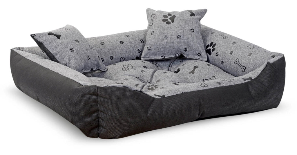 AIO FACTORY 100x75 cm Letto per cani impermeabile Ossa nere