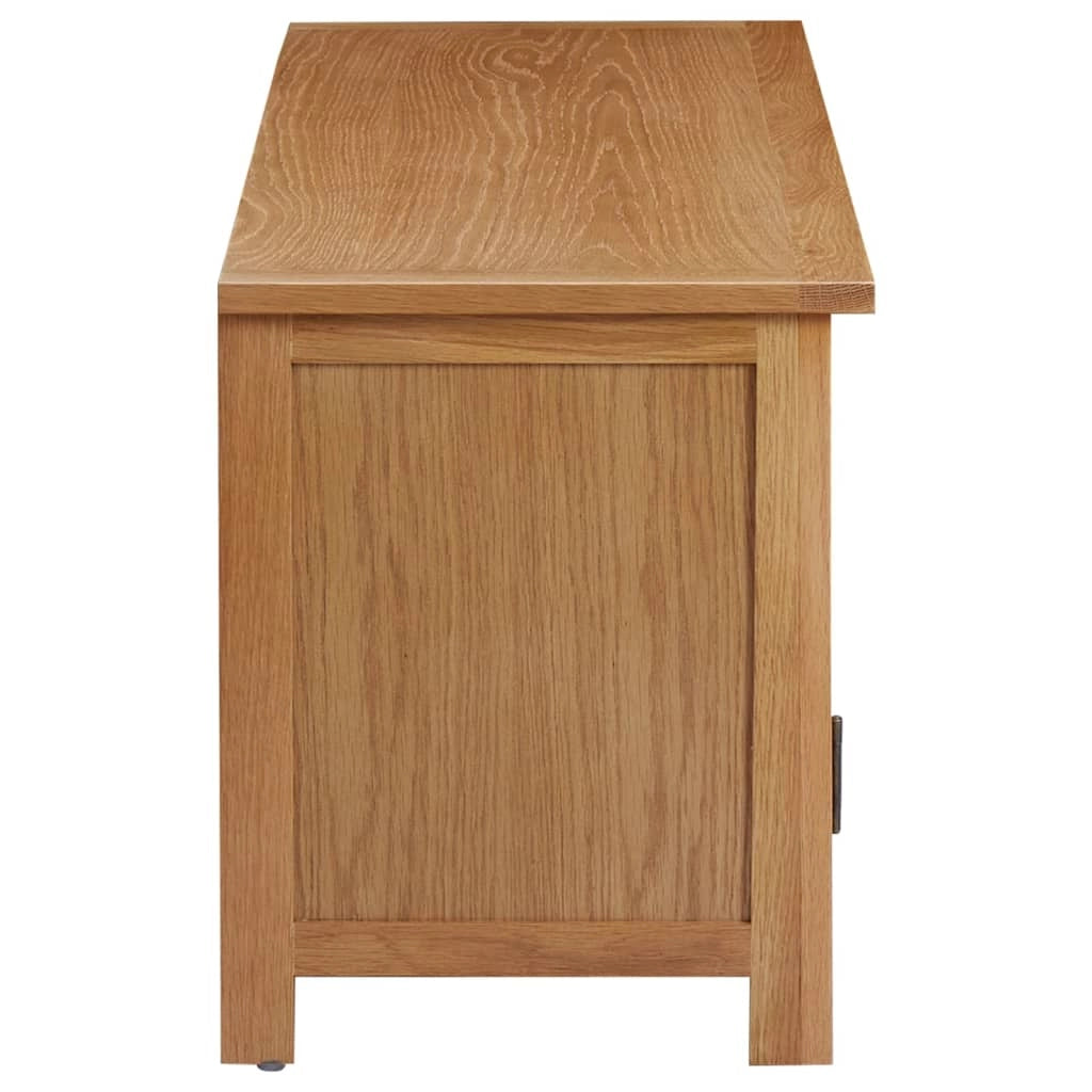 Mobile TV multimediale scaffale per televisione televisione buffet sala da pranzo soggiorno camera da letto 110 x 35 x 44 cm legno massello di rovere marrone 02_0025762