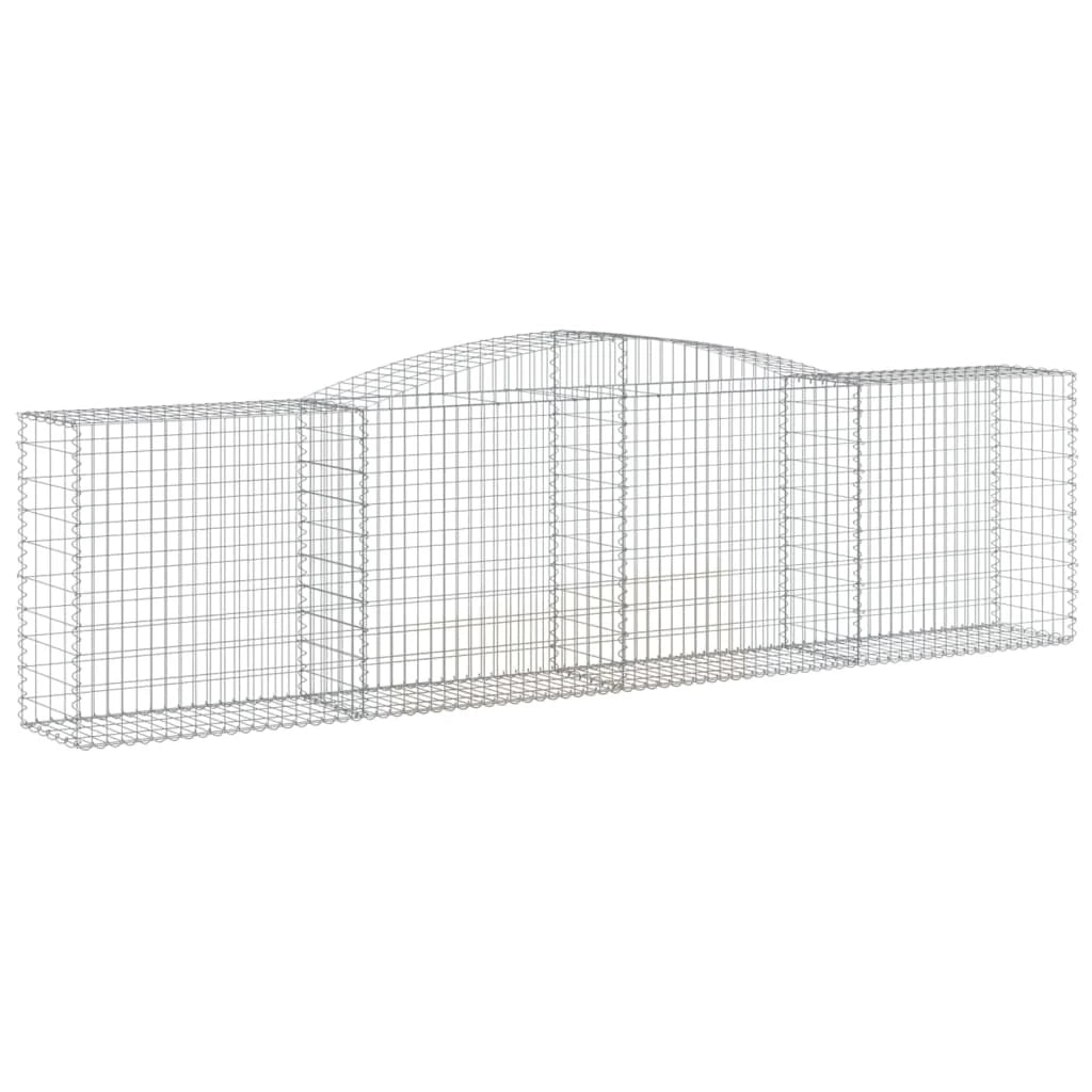 Set di 4 gabbioni ad arco per recinzione gabbia o muro di contenimento 400 x 50 x 100/120 cm ferro zincato argento 02_0041490