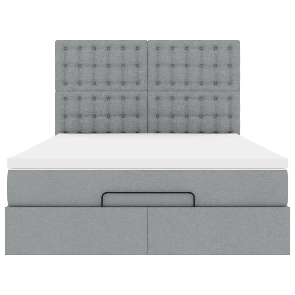 Struttura Letto Pouf con Materasso 140x200 cm in Tessuto