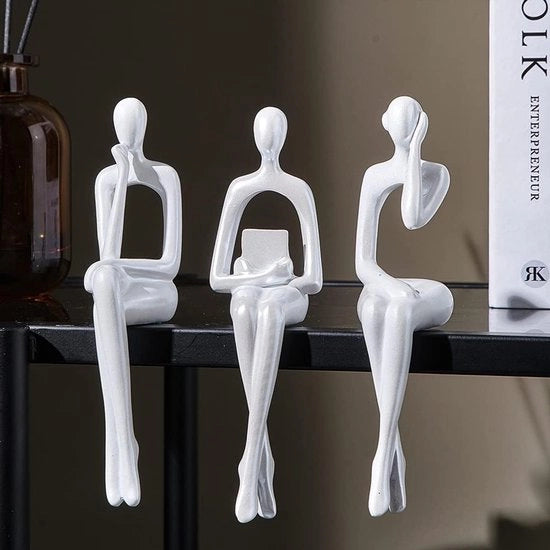 Decorazioni per la Sala da Pranzo, 3 Pezzi di Decorazione per Parete, Arte Moderna e Abstracta per Estetica, Sculture per Libreria, Tavolo Salotto, TV e Scrivania