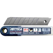 LAMA DI RICAMBIO PER CUTTER PROFESSIONALE METRICA 'BLACK BLADE' 18x100x0,7 mm - confezione 10 pezzi - METRICA