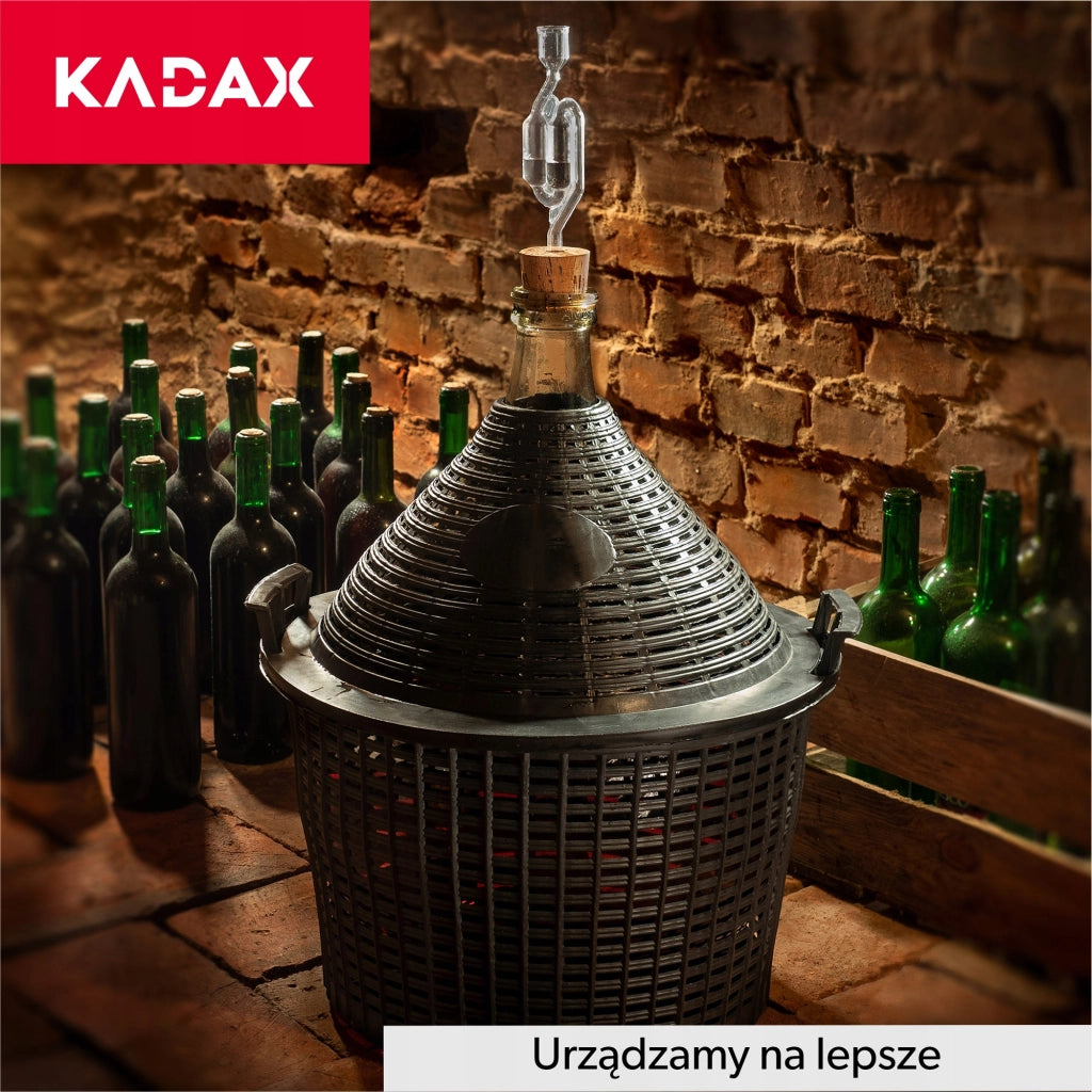KADAX Lady's Balloon Bottiglia da 34 litri per vino e liquori in un cestino Bottiglia da gallone per vino con tappo