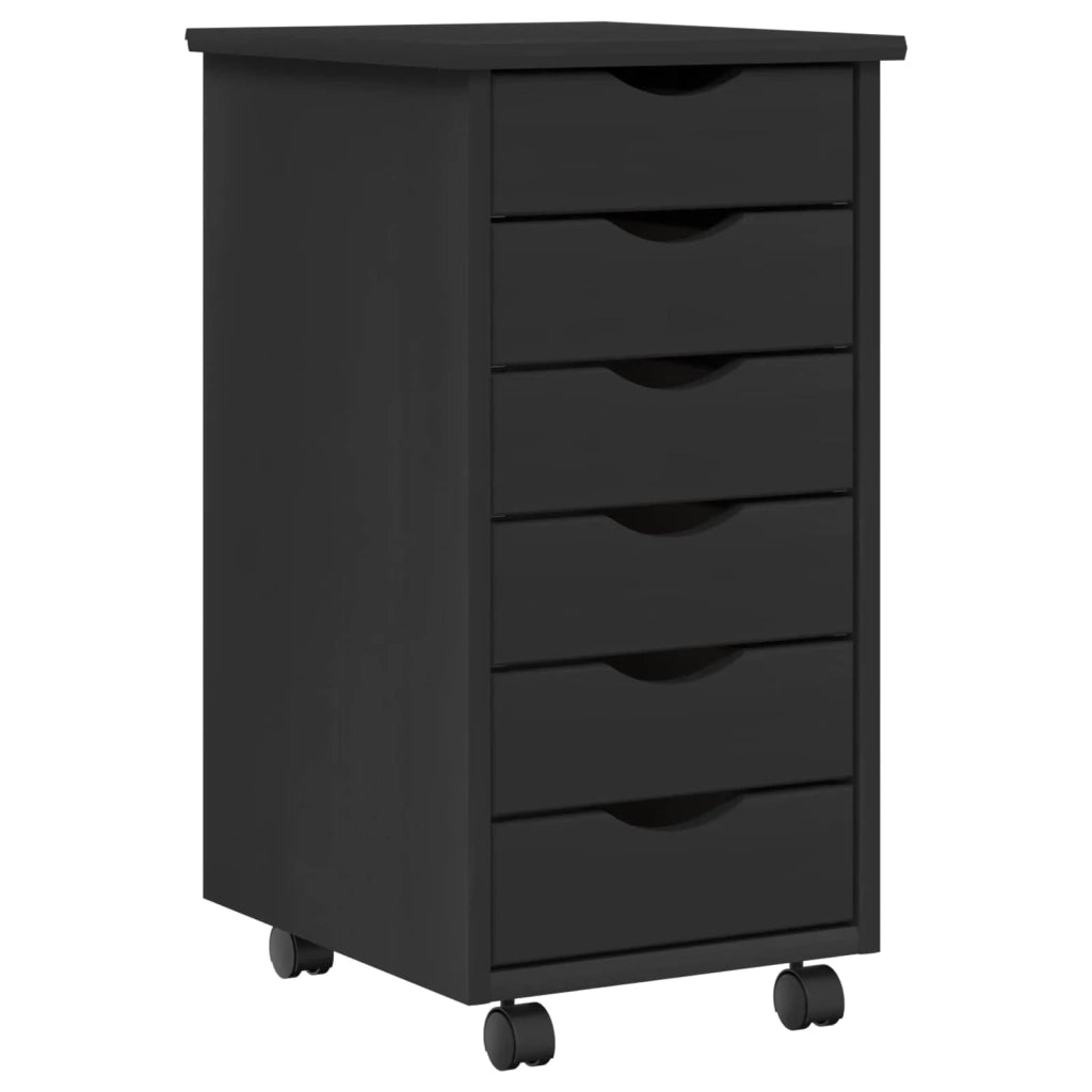 Set scrivania e mobiletto su ruote MOSS 2 pz Nero 3438788