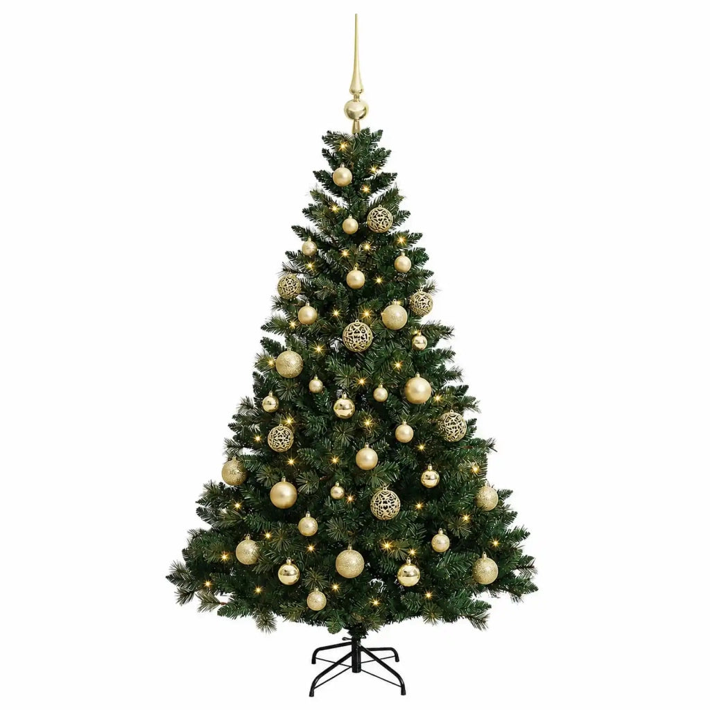 Albero di Natale Artificiale con Palline 120 cm 150 LED 3465673