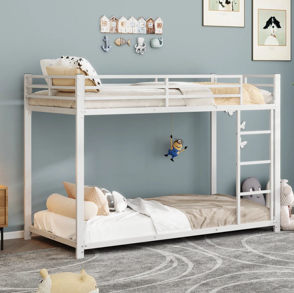 Letto a castello per bambini 90x200 cm in metallo bianco