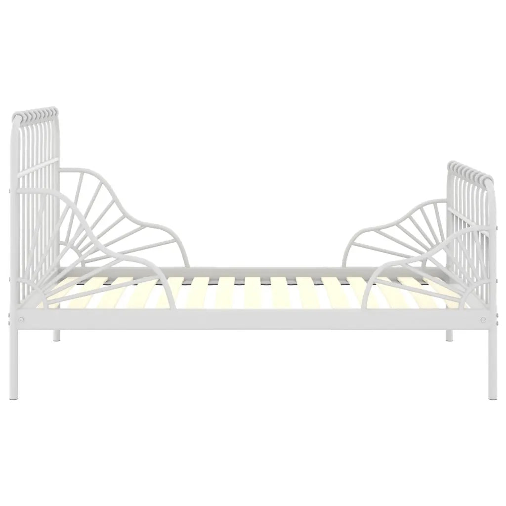 Letto da camera | Giroletto Estendibile Bianco in Metallo 80x130/200 cm